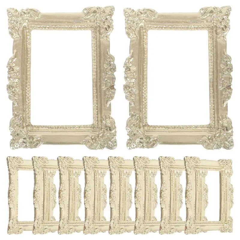 10 бр. Мини фоторамка Направи си сам Resin Craft Vintage Picture Frame Миниатюрна фоторамка Аксесоари Реквизит за снимки 4.8x3.6cm