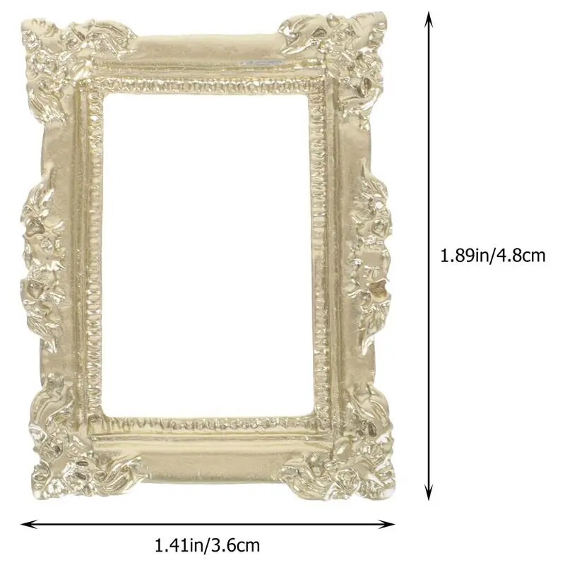 10 бр. Мини фоторамка Направи си сам Resin Craft Vintage Picture Frame Миниатюрна фоторамка Аксесоари Реквизит за снимки 4.8x3.6cm