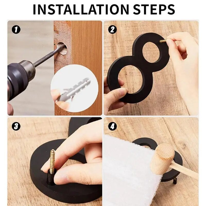 Fekete házszámok Fényes házszámok akril Divatos postafiókszámok 3D szám Lebegő fekete címszámok falakhoz