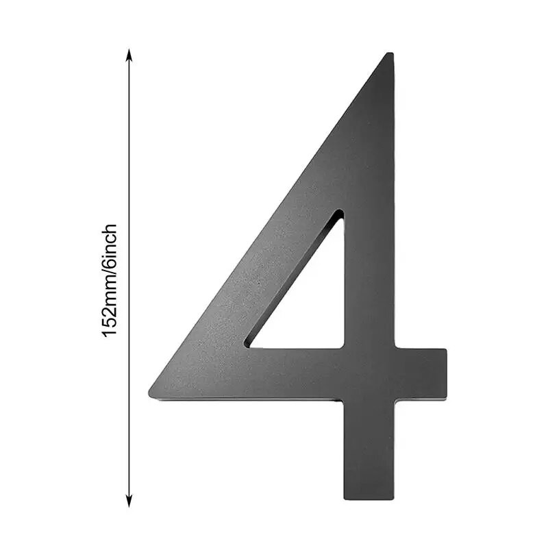 Fekete házszámok Fényes házszámok akril Divatos postafiókszámok 3D szám Lebegő fekete címszámok falakhoz
