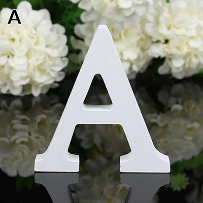 DIY Ανεξάρτητα Ξύλινα Γράμματα Σχέδιο Λευκό Αλφάβητο Στολίδια Γάμου Γάμου "AZ" Διακοσμήσεις καταστήματος γενεθλίων 1 τμχ