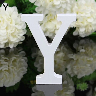 DIY Ανεξάρτητα Ξύλινα Γράμματα Σχέδιο Λευκό Αλφάβητο Στολίδια Γάμου Γάμου "AZ" Διακοσμήσεις καταστήματος γενεθλίων 1 τμχ