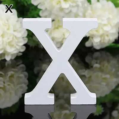 DIY Ανεξάρτητα Ξύλινα Γράμματα Σχέδιο Λευκό Αλφάβητο Στολίδια Γάμου Γάμου "AZ" Διακοσμήσεις καταστήματος γενεθλίων 1 τμχ