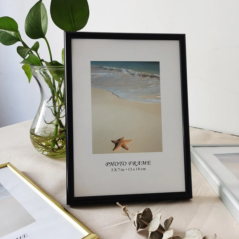 Алуминиева малка рамка за снимки за окачване на стена с плексиглас 9X13 13X18cm метална рамка за снимки за снимки Фото декор