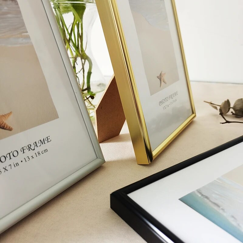 Алуминиева малка рамка за снимки за окачване на стена с плексиглас 9X13 13X18cm метална рамка за снимки за снимки Фото декор