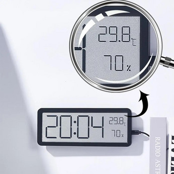 Цифров стенен часовник Електронен стенен часовник с LCD дисплей Многофункционален будилник за температура и влажност
