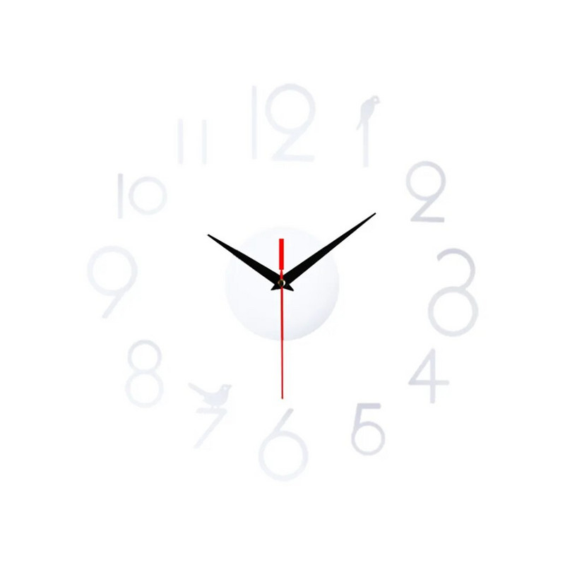 Keret nélküli barkács fali némítóóra 3D tükörfelületű matrica otthoni irodai dekorációval