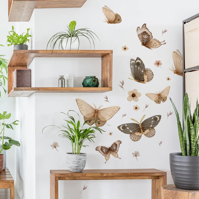 Boho nagy pillangós fali matricák gyerekeknek szobadekoráció pillangós dekoráció hálószoba kiegészítők szoba dekoráció fali dekoráció