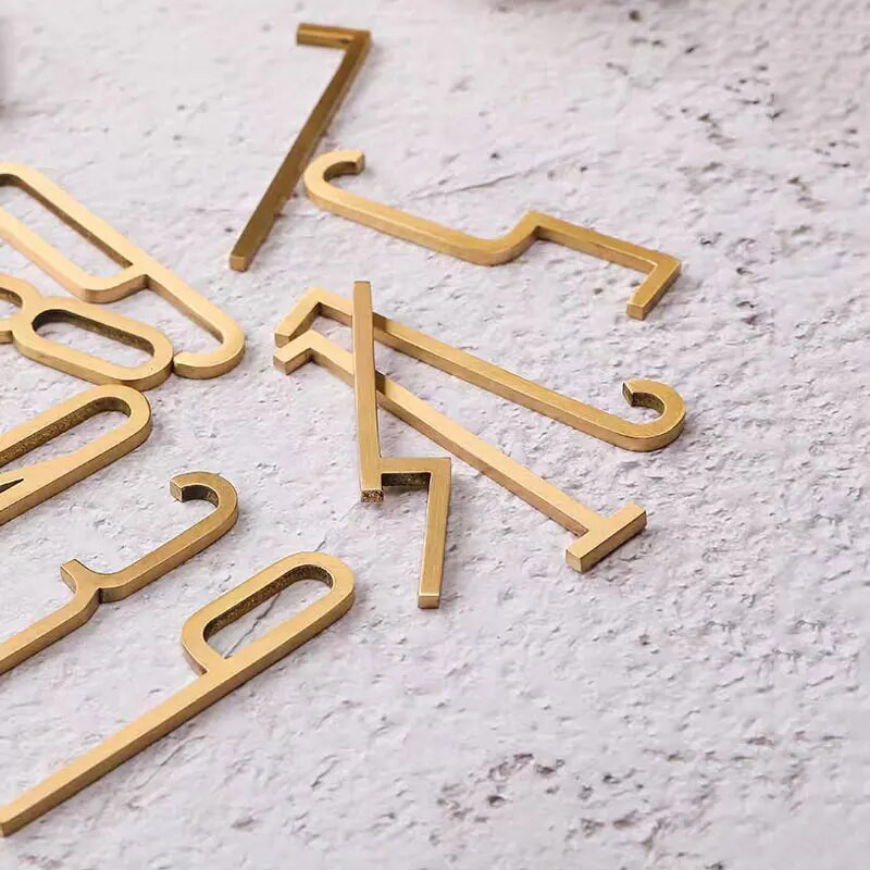 MFYS tömör sárgaréz angol ábécé lakásdekoráció réz betűk házszámhoz Hotel lakás ajtólapok
