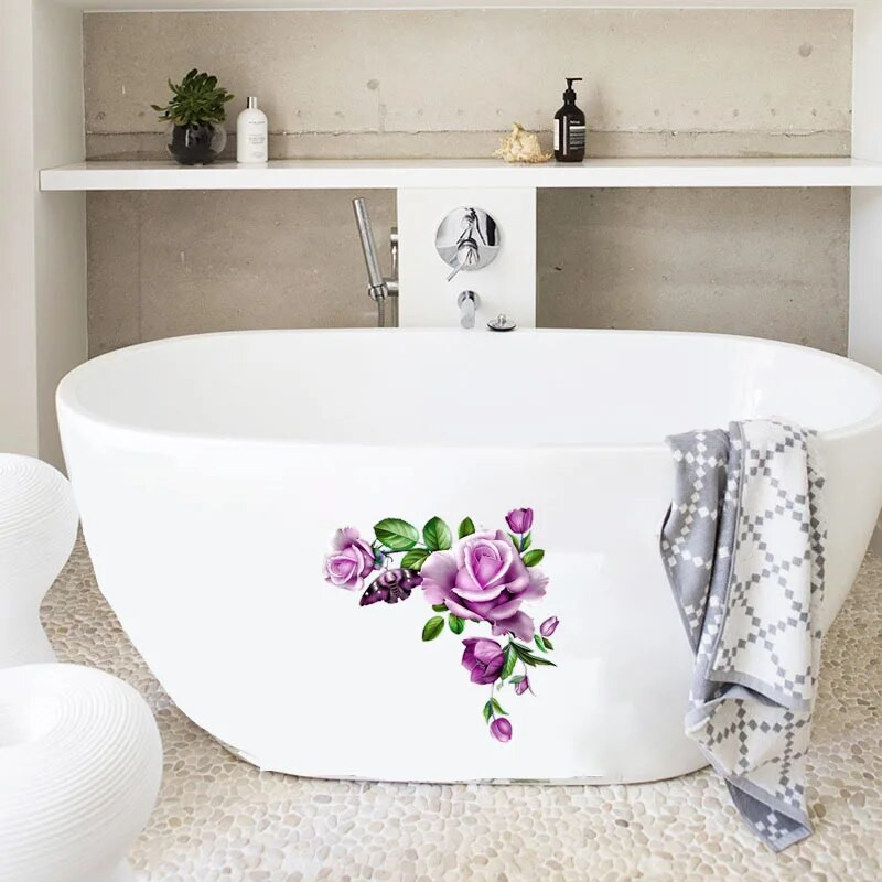 Three Ratels QCF47pompás csokor lakberendezési matrica Hűtőszekrény dekoratív WC matrica