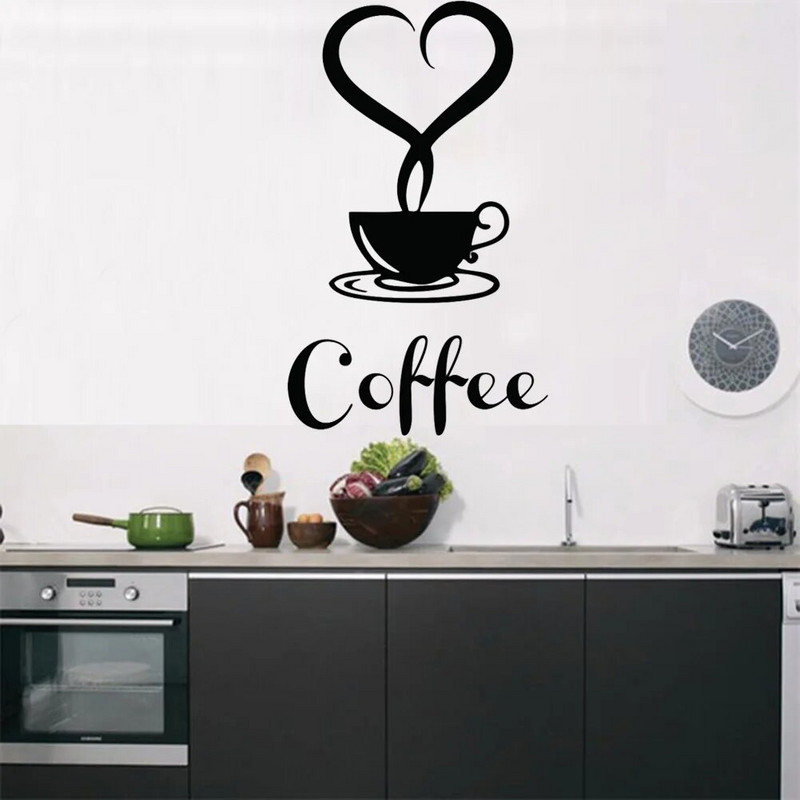 Kávé fali matricák konyhához Dekoratív matricák Vinil falmatricák Barkács matricák Otthoni dekoráció Ebédlő Bolt Bár
