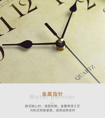 Винтидж стенни часовници Безшумни часовници в европейски стил Часовници за декорация на всекидневна Висящи на стената домашно изкуство Кварцови часовници