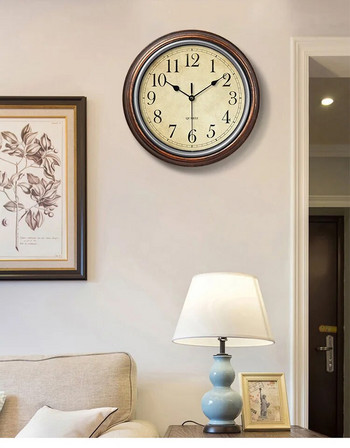 Винтидж стенни часовници Безшумни часовници в европейски стил Часовници за декорация на всекидневна Висящи на стената домашно изкуство Кварцови часовници