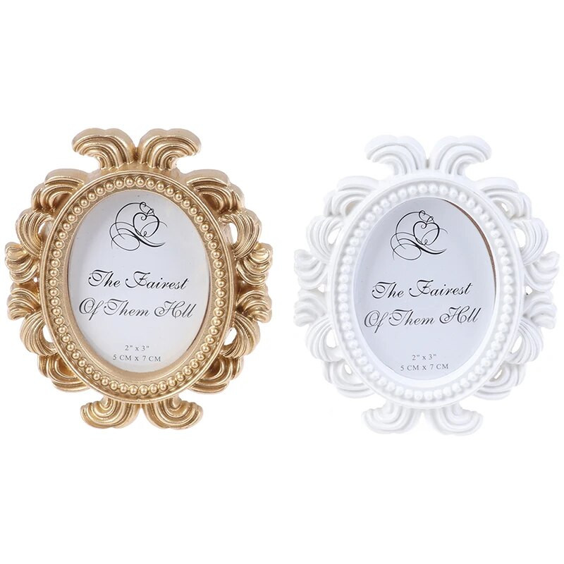 NewNordic Style 1db virágos fotókeret esküvői lakberendezési dekoráció asztali bronz design vintage képkeret kis barokk fotótartó