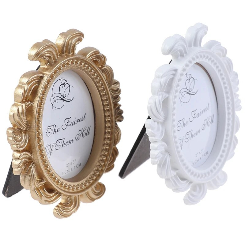 NewNordic Style 1db virágos fotókeret esküvői lakberendezési dekoráció asztali bronz design vintage képkeret kis barokk fotótartó