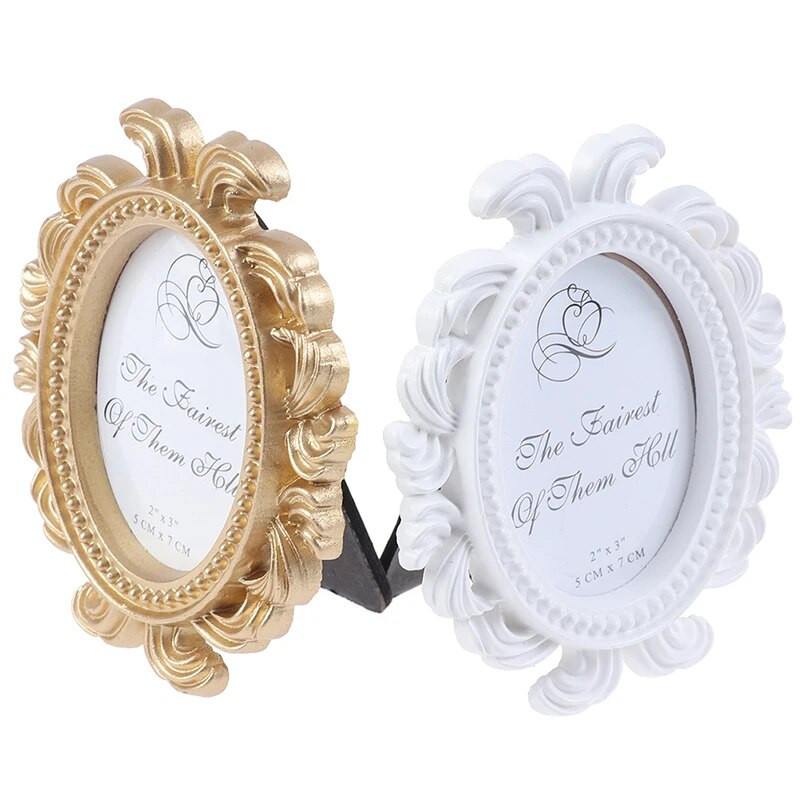 NewNordic Style 1db virágos fotókeret esküvői lakberendezési dekoráció asztali bronz design vintage képkeret kis barokk fotótartó