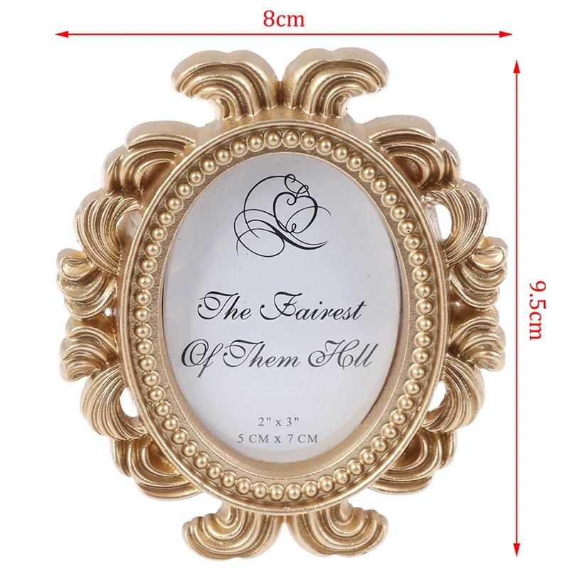 NewNordic Style 1db virágos fotókeret esküvői lakberendezési dekoráció asztali bronz design vintage képkeret kis barokk fotótartó