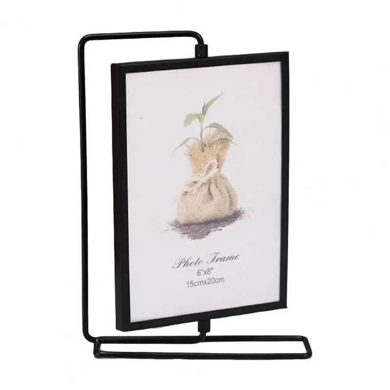 Fém képkeret képkeret kézműves forgó ajándék, nem könnyen deformálódik, stabil bolti fotók fém modern minimalista fotókhoz