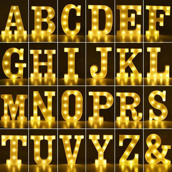 Διακόσμηση γάμου Αλφάβητο LED νυχτερινά φωτάκια Marry Me Luminous Number Letter Lamp για Βαλεντίνο Σπίτι Γενέθλια Boho Party Decor