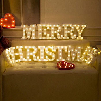 Φωτεινό γράμμα LED Νυχτερινό Φωτιστικό Δημιουργικό Αγγλικό Αλφάβητο Φωτιστικό Μπαταρίας Ρομαντικό Διακόσμηση Γάμου Χριστουγεννιάτικο Δώρο 22/16cm