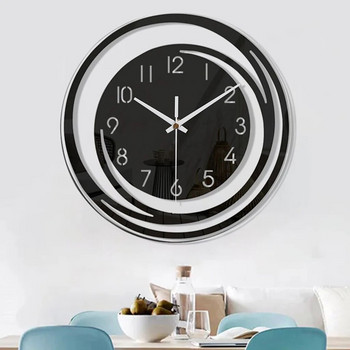 Стенен часовник в прост стил Акрилен декор за домашен хол Цифрови часовници Модерен дизайн Люлеещо се махало Орнамент за спалня
