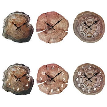 Προσομοίωση Ετήσιο Δαχτυλίδι Ξύλινο Ρολόι Τοίχου Ξύλο Grain Αθόρυβο Ρολόι Κρεμαστό Τοίχου Ρολόι Καφέ Γραφείο Ρολόι διακόσμησης τοίχου σπιτιού