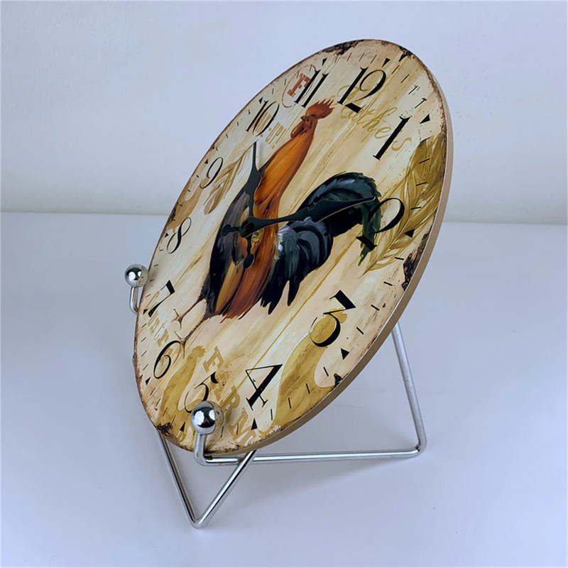 Vintage parasztházi konyhai faliórák, elemmel működő Rooster analóg óra étkező nappali dekorációhoz, dekoratív függesztés