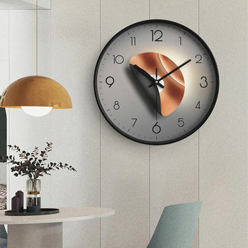 Ρολόι τοίχου Απλό Στρογγυλό Ρολόι Χαλαζία Ανοιχτή Σκιά Τέχνη Ρολόι Τοίχου Ρολόι τοίχου Αθόρυβο Χαλαζία Ρολόι τοίχου Για Βεράντα Μπαλκόνι Διάδρομος