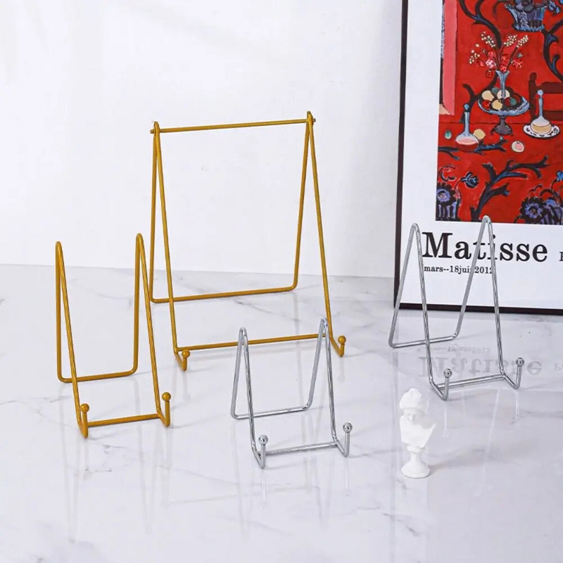 Dekorációs edénytartó állvány fém keretes tartó drótvas festőállvány fényképkeret tartó tányértartó vas kijelzőállvány