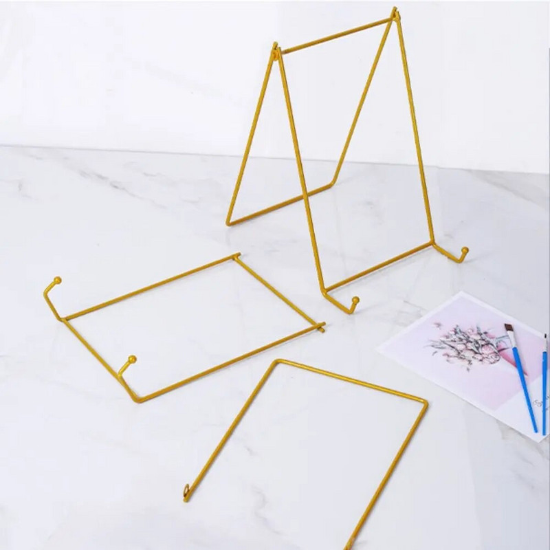 Dekorációs edénytartó állvány fém keretes tartó drótvas festőállvány fényképkeret tartó tányértartó vas kijelzőállvány