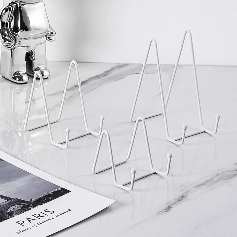 Dekorációs edénytartó állvány fém keretes tartó drótvas festőállvány fényképkeret tartó tányértartó vas kijelzőállvány