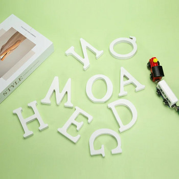 Свободностоящи дървени декоративни букви Бяла азбука Сватба, рожден ден Декорация за парти Декорации за дома Направи си персонализиран дизайн на име