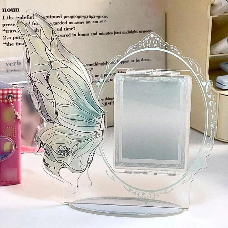 Elforgatható akril képkeret Kreatív pillangóalbum képeslap, barkácsolás, asztali kijelző állvány 3 hüvelykes képtartó