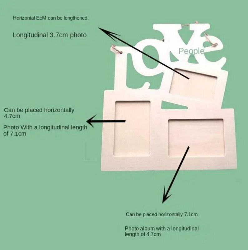 DIY Lovely Hollow Love Fa családi fotó képkeret alap asztali keret Rahmen fehér alap művészet otthoni parti dekoráció