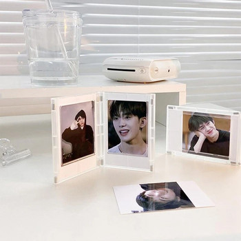 Kpop Idol Photocard Holder 3in Photo Frame Picture Display Stand Picture Frame Card Collect Book Kawaii Room Desktop Decor