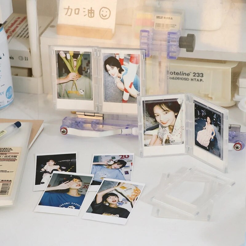 Kpop Idol fotókártya tartó 3 hüvelykes képkeret képkijelző állvány képkeret kártya gyűjtőkönyv Kawaii szoba asztali dekoráció