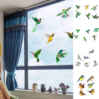6PCS Hummingbird Sticker Glass Decal Електростатично стъклено фолио против сблъсък Прозорец се прилепва за предотвратяване на сблъсъци с птици Незалепващ