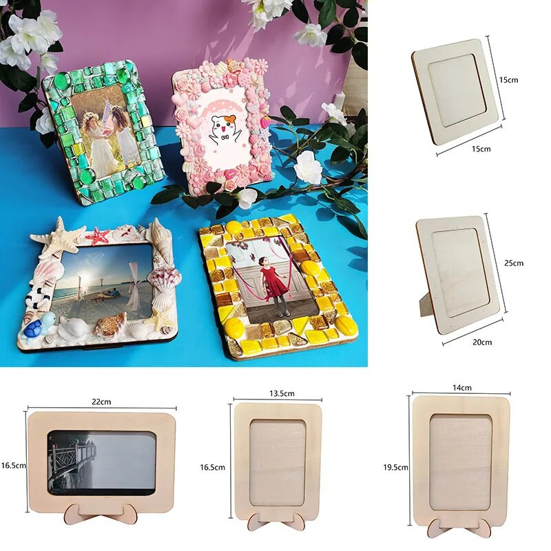 Ημιτελής ξύλινη κορνίζα φωτογραφιών Κενή DIY Πίνακας ζωγραφικής Καλλιτεχνική διακόσμηση Ορθογώνιο Εικόνες Organizer DIY Craft Gifts 2023