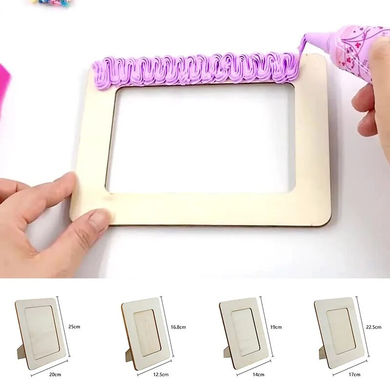 Ημιτελής ξύλινη κορνίζα φωτογραφιών Κενή DIY Πίνακας ζωγραφικής Καλλιτεχνική διακόσμηση Ορθογώνιο Εικόνες Organizer DIY Craft Gifts 2023