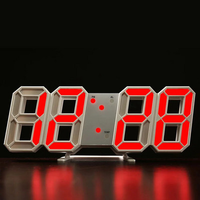 3D LED Ψηφιακό ρολόι Νυχτερινή λειτουργία Ρυθμιζόμενο Λαμπερό ηλεκτρονικό επιτραπέζιο ρολόι Ρολόι τοίχου Διακόσμηση Σαλονιού Διακόσμηση τοίχου σπιτιού