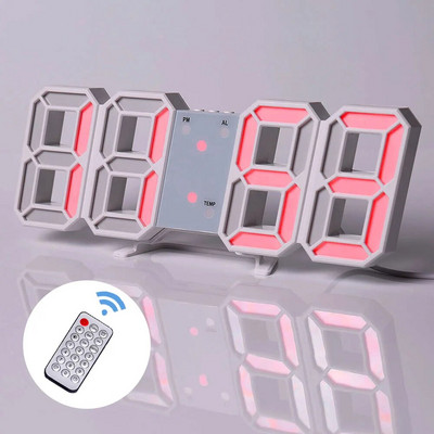 3D LED Ψηφιακό ρολόι Νυχτερινή λειτουργία Ρυθμιζόμενο Λαμπερό ηλεκτρονικό επιτραπέζιο ρολόι Ρολόι τοίχου Διακόσμηση Σαλονιού Διακόσμηση τοίχου σπιτιού