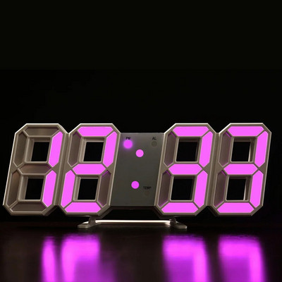 3D LED Ψηφιακό ρολόι Νυχτερινή λειτουργία Ρυθμιζόμενο Λαμπερό ηλεκτρονικό επιτραπέζιο ρολόι Ρολόι τοίχου Διακόσμηση Σαλονιού Διακόσμηση τοίχου σπιτιού