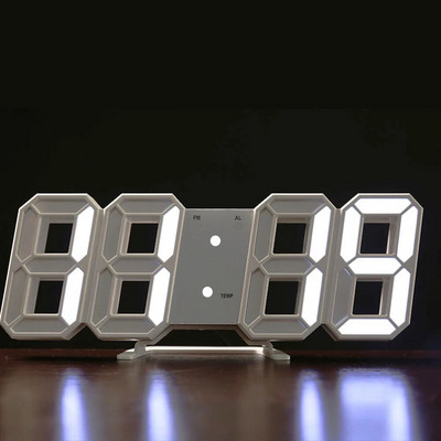 3D LED Ψηφιακό ρολόι Νυχτερινή λειτουργία Ρυθμιζόμενο Λαμπερό ηλεκτρονικό επιτραπέζιο ρολόι Ρολόι τοίχου Διακόσμηση Σαλονιού Διακόσμηση τοίχου σπιτιού