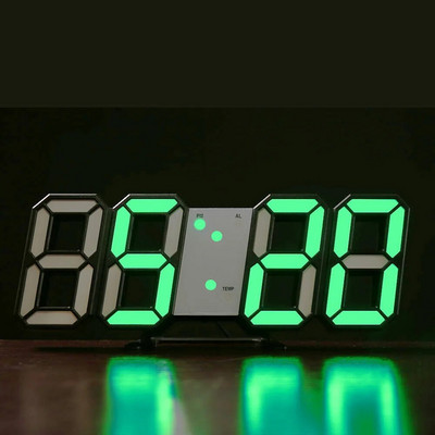 3D LED Ψηφιακό ρολόι Νυχτερινή λειτουργία Ρυθμιζόμενο Λαμπερό ηλεκτρονικό επιτραπέζιο ρολόι Ρολόι τοίχου Διακόσμηση Σαλονιού Διακόσμηση τοίχου σπιτιού