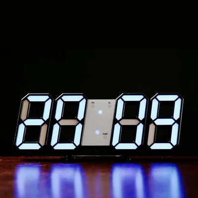 3D LED Ψηφιακό ρολόι Νυχτερινή λειτουργία Ρυθμιζόμενο Λαμπερό ηλεκτρονικό επιτραπέζιο ρολόι Ρολόι τοίχου Διακόσμηση Σαλονιού Διακόσμηση τοίχου σπιτιού