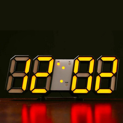 3D LED Ψηφιακό ρολόι Νυχτερινή λειτουργία Ρυθμιζόμενο Λαμπερό ηλεκτρονικό επιτραπέζιο ρολόι Ρολόι τοίχου Διακόσμηση Σαλονιού Διακόσμηση τοίχου σπιτιού