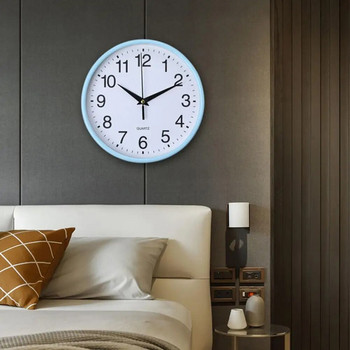 Στρογγυλό ρολόι τοίχου Απλό στυλ υψηλής ακρίβειας με μπαταρίες Ευανάγνωστο ρολόι χαλαζία που δεν χτυπάει διακοσμητικό τοίχου