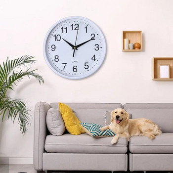 Στρογγυλό ρολόι τοίχου Απλό στυλ υψηλής ακρίβειας με μπαταρίες Ευανάγνωστο ρολόι χαλαζία που δεν χτυπάει διακοσμητικό τοίχου
