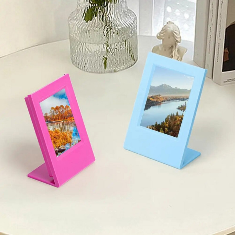 Κορνίζα 3 ιντσών 2 τμχ Ανθεκτικό ακρυλικό Δημιουργική οθόνη αποθήκευσης φωτογραφιών σε σχήμα L Πίνακας γρήγορης αποσυναρμολόγησης Κάθετη κορνίζα φωτογραφιών