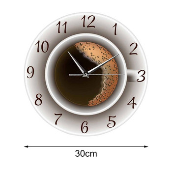 Стил на стенен часовник Моден прост безшумен фон за чаша кафе за домашен декор Чисто бял тип стенен часовник Модерен дизайн Таймер